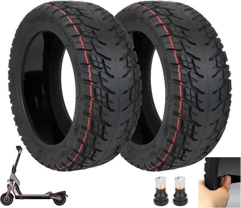 LUCK4U 90/55-7 Tubeless Tire with Valve with Built-in Live Glue Repairable for Segway Ninebot GT Scooter 10 inch Scooter Self Repairing off-road Tire 2PCS - Image 1
